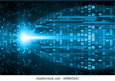 Blue cyber security concept background. Circuit