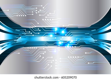 Blue cyber security concept background. Circuit