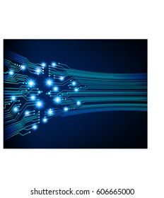 Blue cyber security concept background. Circuit