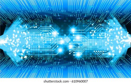 Blue cyber security concept background. Circuit
