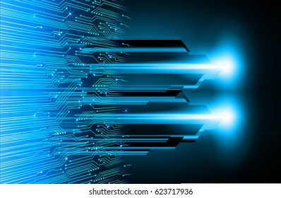 Blue cyber security concept background. Circuit