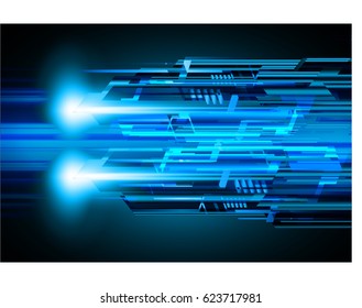 Blue cyber security concept background. Circuit