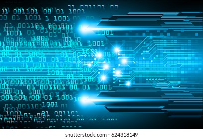 Blue cyber security concept background. Circuit