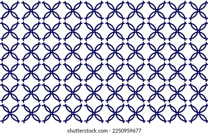 Blue Cycle ring repeat pattern on white background, replete image, design for fabric printing or wallpaper 