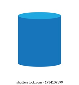 blue cylinder basic simple 3d shape isolated on white background