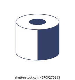 blue cylinder flat 3d shape element