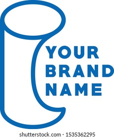 Blue Cylinder Logo Vector Design