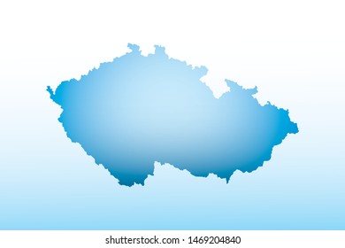 Blue Czech Republic map ice with dark and light effect vector on light background illustration
