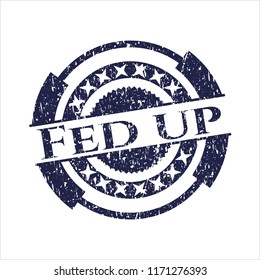 Blue d Fed up rubber grunge stamp