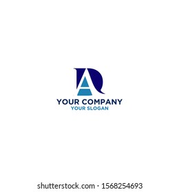 Blue DA Logo Design Vector