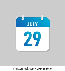 Blue daily calendar Icon July in a Flat Design. Easy to edit Isolated vector Illustration.