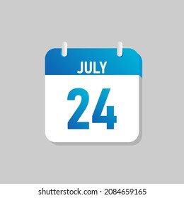 Blue daily calendar Icon July in a Flat Design. Easy to edit Isolated vector Illustration.