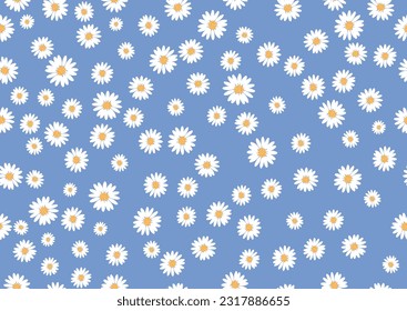 blue daisy dtisy design hand drawn