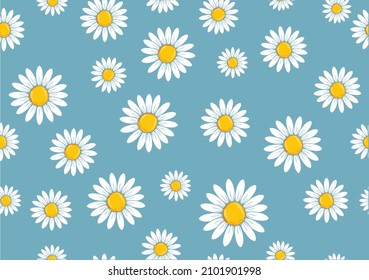blue daisy flower vector hand drawn design