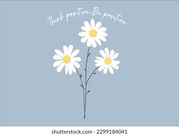 blue daisy flower vector hand drawn