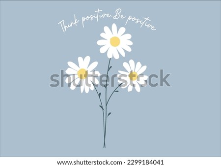 blue daisy flower vector hand drawn