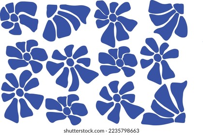 blue daisy flower with white background vector