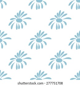 blue daisy flowers pattern the background vector