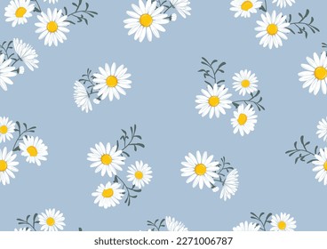 blue daisy hand drawn design vector
