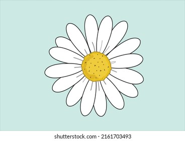 blue daisy vector art hand drawn design 