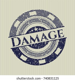 Blue Damage grunge stamp