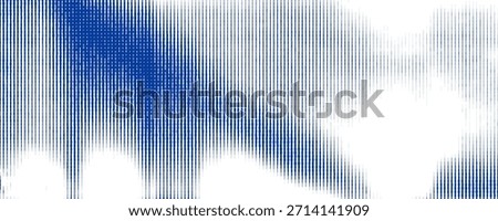 Blue damaged distressed pattern texture. Vertical stripe glitch background. Lined scan image effect concept wallpaper. Linear halftone photocopy scratched backdrop. Vector weathered copy paper print