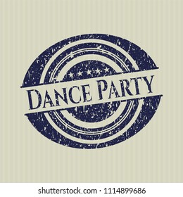 Blue Dance Party distress grunge stamp