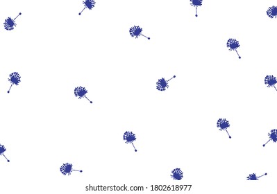 Azulejos azules sobre fondo blanco flotando en el aire, patrón para ropa, productos, objetos, ilustración vectorial 