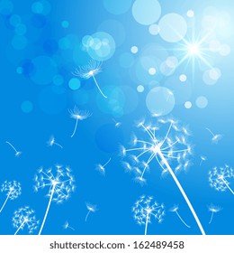 blue dandelion pattern background