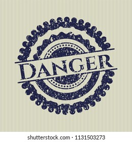 Blue Danger grunge seal