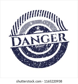 Blue Danger grunge seal