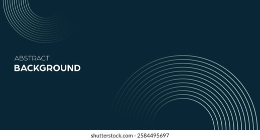 Blue dark abstract background with glowing circles. Swirl circular lines pattern. Geometric spiral. Twirl element. Futuristic technology concept.