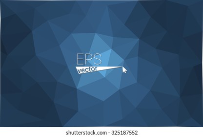 Blue dark abstract gradient gem geometrical polygonal background. Vector pattern. 