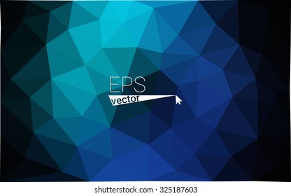 Blue dark abstract gradient gem geometrical polygonal background. Vector pattern. 