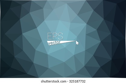 Blue dark abstract gradient gem geometrical polygonal background. Vector pattern. 