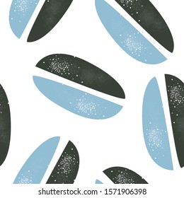 Blue and dark Abstract Shapes white. Terracotta Abstract Seamless Pattern. Modern Digital Design. Modern Fashion Scandinavian Style. Contemporary Colors and Design. Vector Illustration