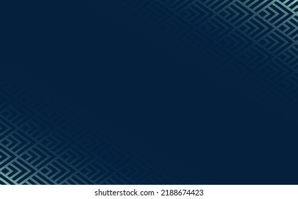 Blue dark abstract vector background with rhombus pattern decoration at each corners.