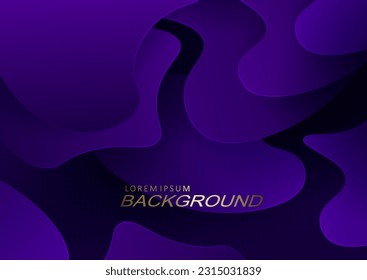 Blue dark background , abstract oval shapes, thin wavy stripes