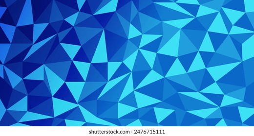 Blue, Dark Blue Background With Triangle Pattern, Vector Illustration,  