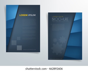 Blue dark brochure template vector background flyer header design with space for text and message design in A4 size