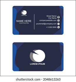Blue and dark blue business card design