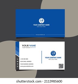 Blue Dark business card modern design vector