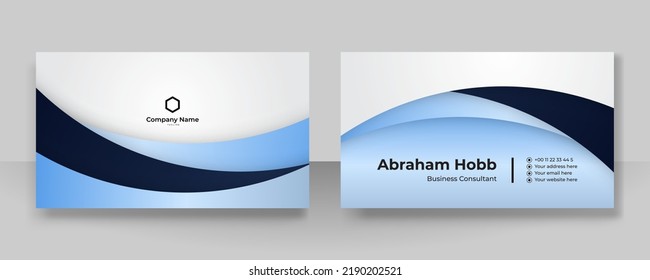Blue dark business card modern design vector