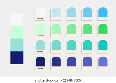 Blue dark blue color palette, light colors catalog, colour matching, rgb pantone colors, harmonious colours palette sample, design and edit idea, compatible color codes