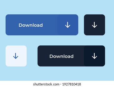 Botón de descarga azul y azul oscuro en formato EPS, vector para Illustrator 10 o superior.