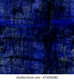 Blue dark grunge texture. With cracks, stains and scratches. Seamless background. Easy editing. The pattern of triangles, stripes and wavy lines.