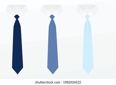 Blue dark and light tie. vector