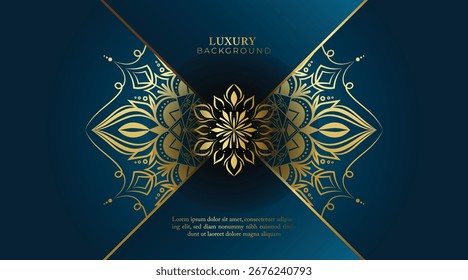 Azul Oscuro Fondo de mandala de lujo patrón arabesco dorado Estilo árabe islámico del este. Antecedentes del Ramadán