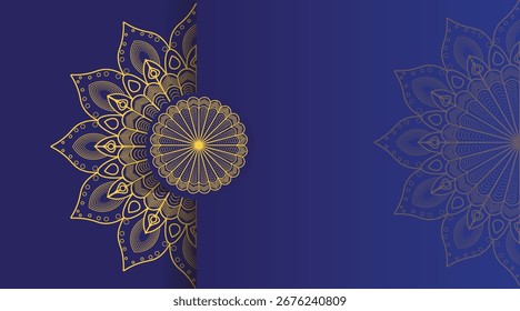 Azul Oscuro Fondo de mandala de lujo patrón arabesco dorado Estilo árabe islámico del este. Antecedentes del Ramadán