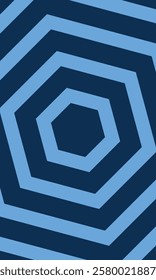 Blue and dark blue radial hexagon geometry background